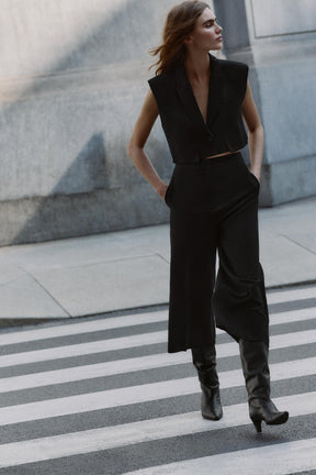 High-Waist Culotte Trousers