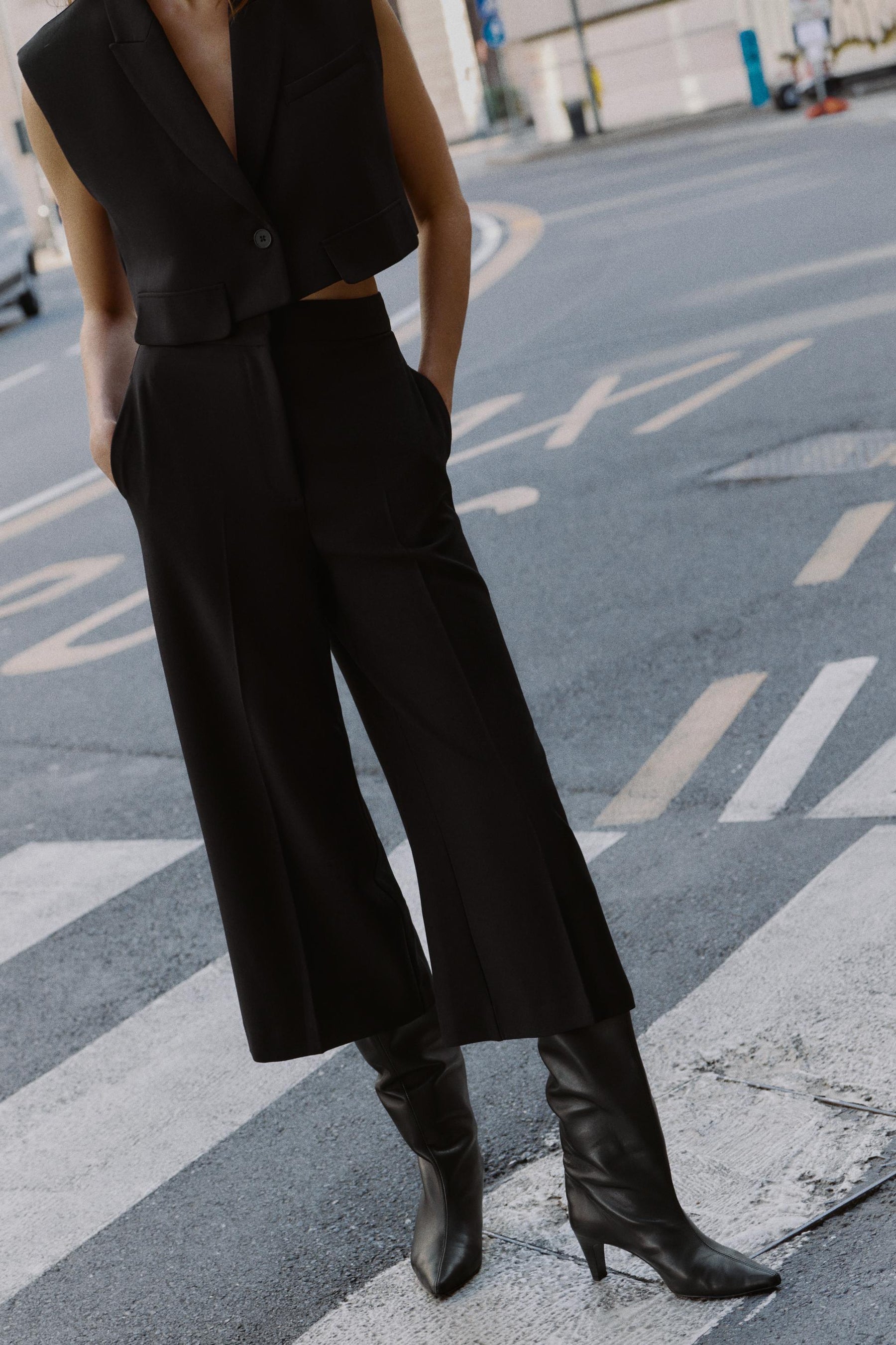 High-Waist Culotte Trousers