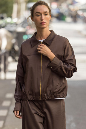 SATIN ZIP-UP JACKET - Image 3