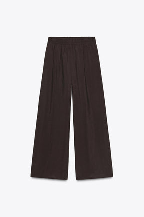 WIDE-LEG ELASTIC-WAIST TROUSERS