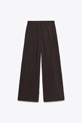 WIDE-LEG ELASTIC-WAIST TROUSERS