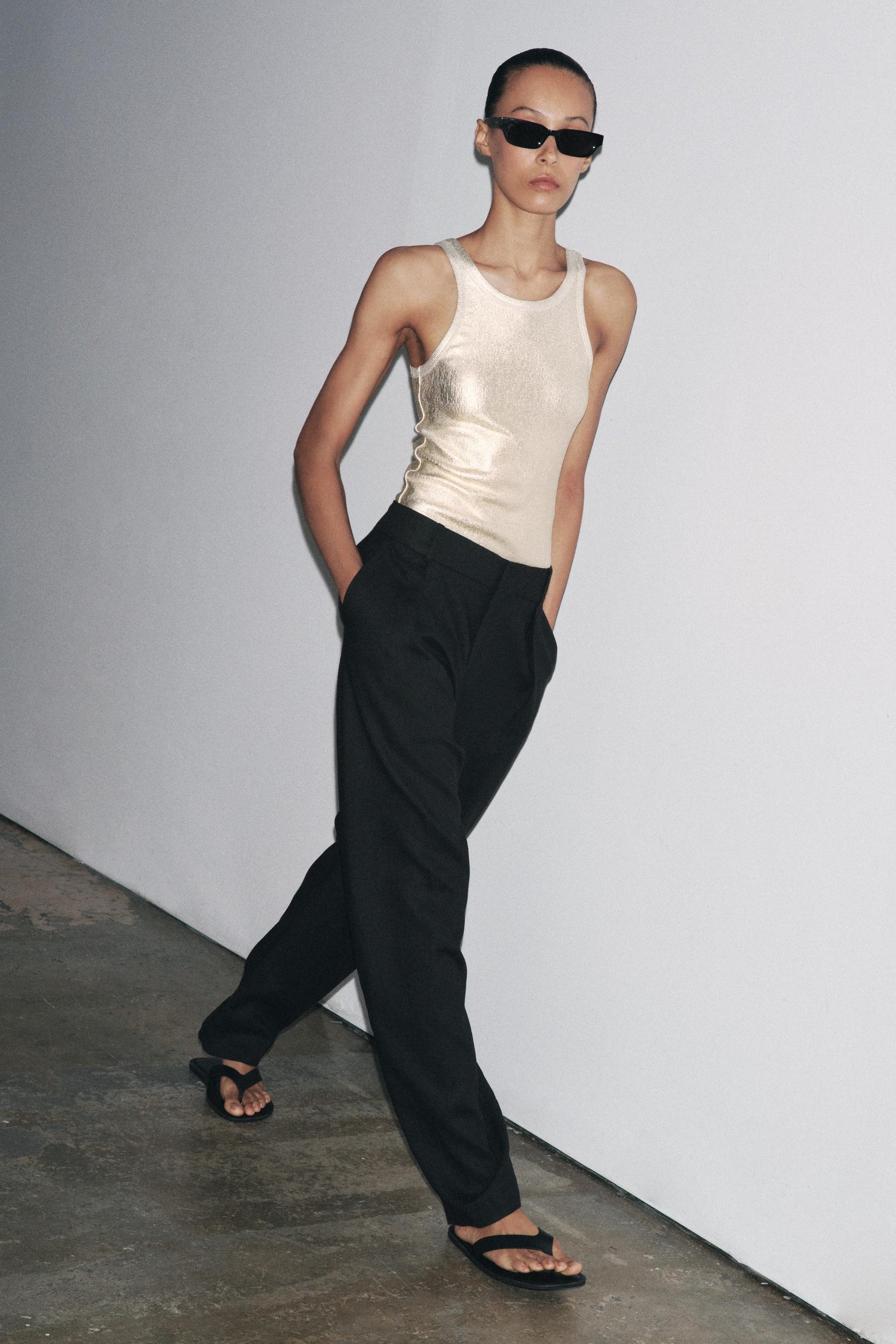 METALLIC RIBBED BODYSUIT