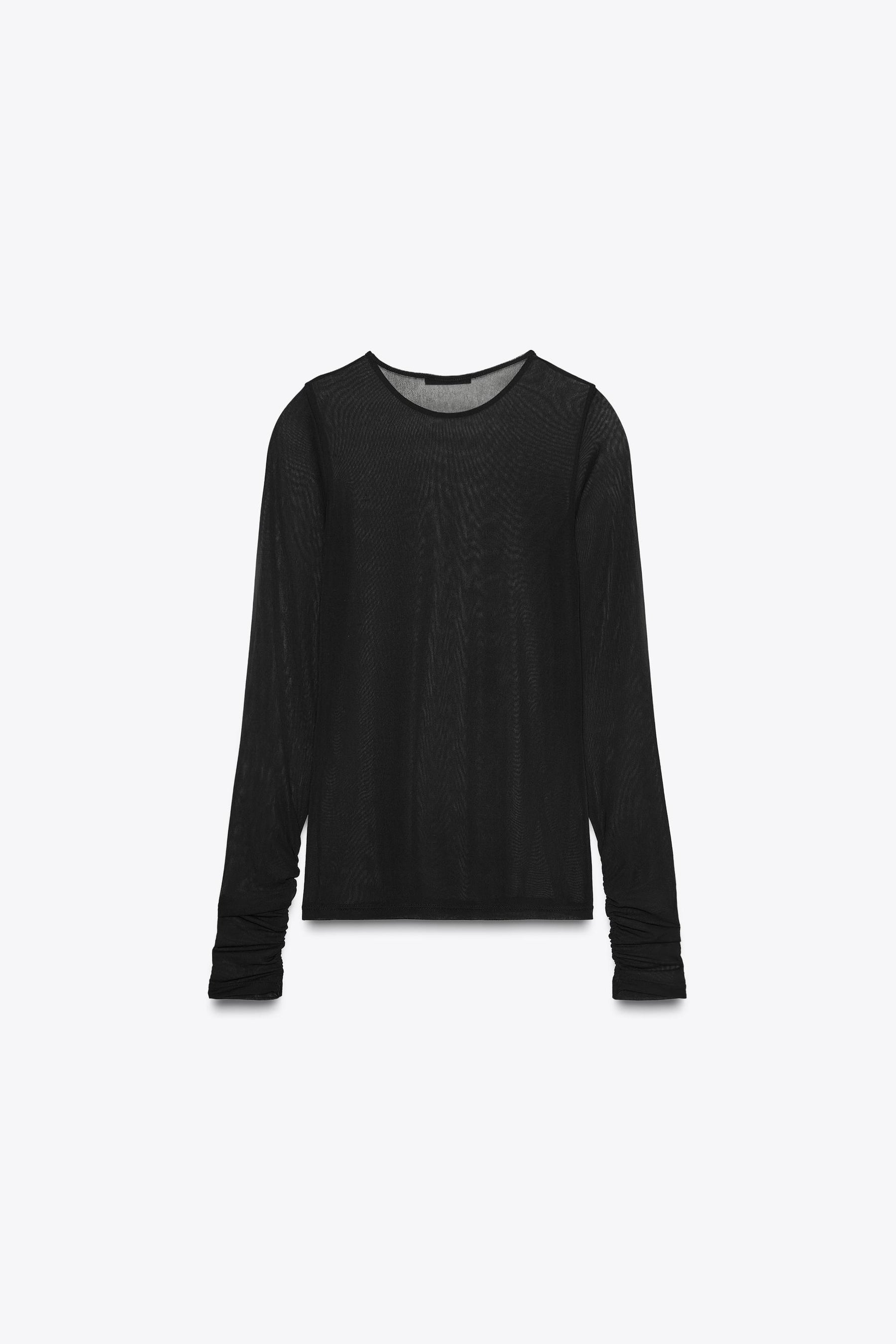 SEMI-SHEER GATHERED SHIRT