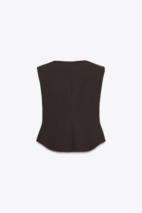 Crepe Peplum Shoulder Top