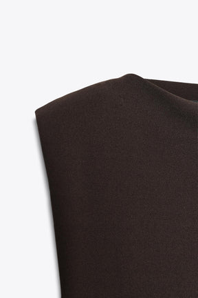 Crepe Peplum Shoulder Top