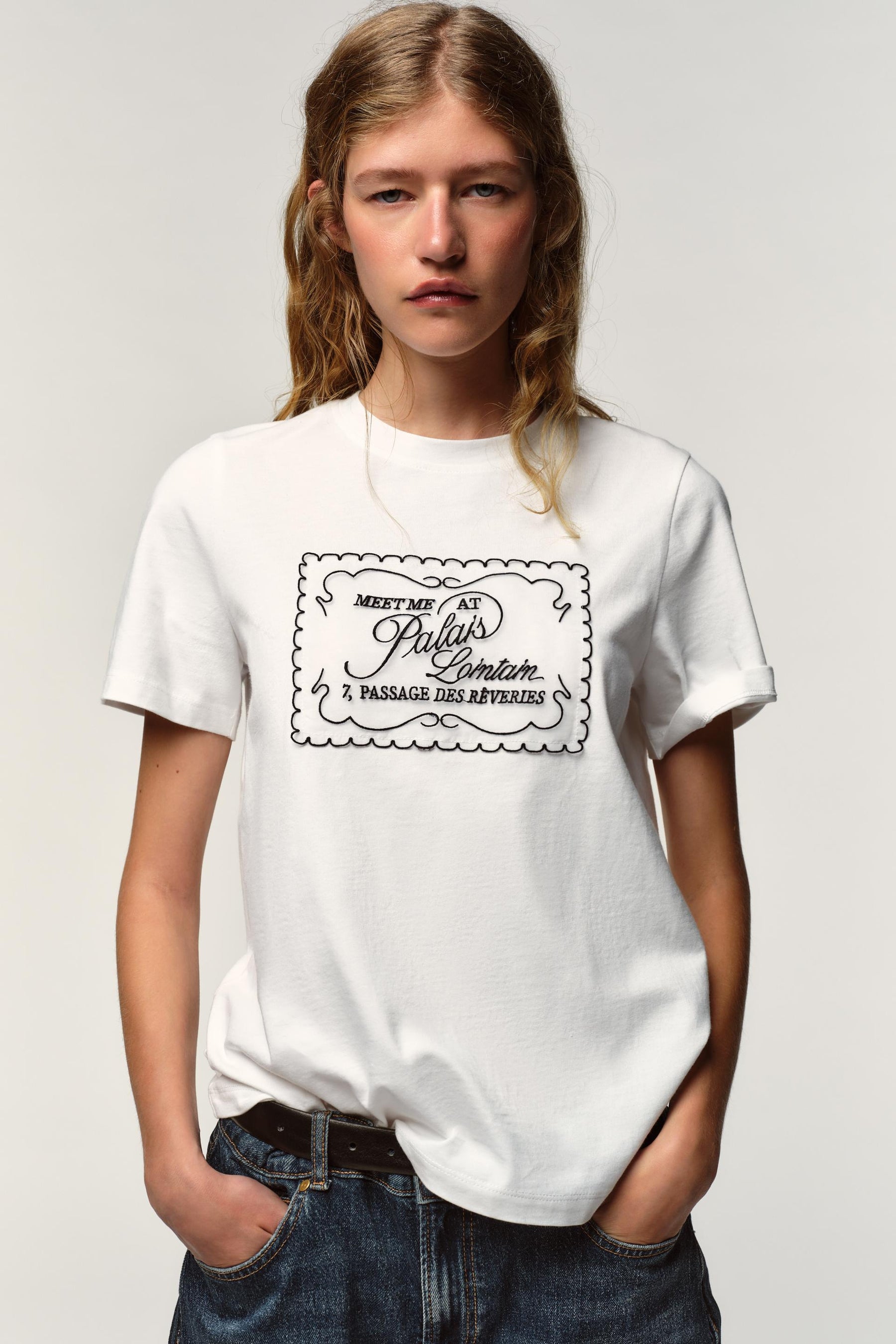 Organza Slogan T-Shirt