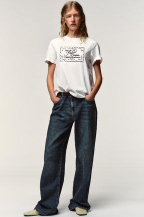 Organza Slogan T-Shirt