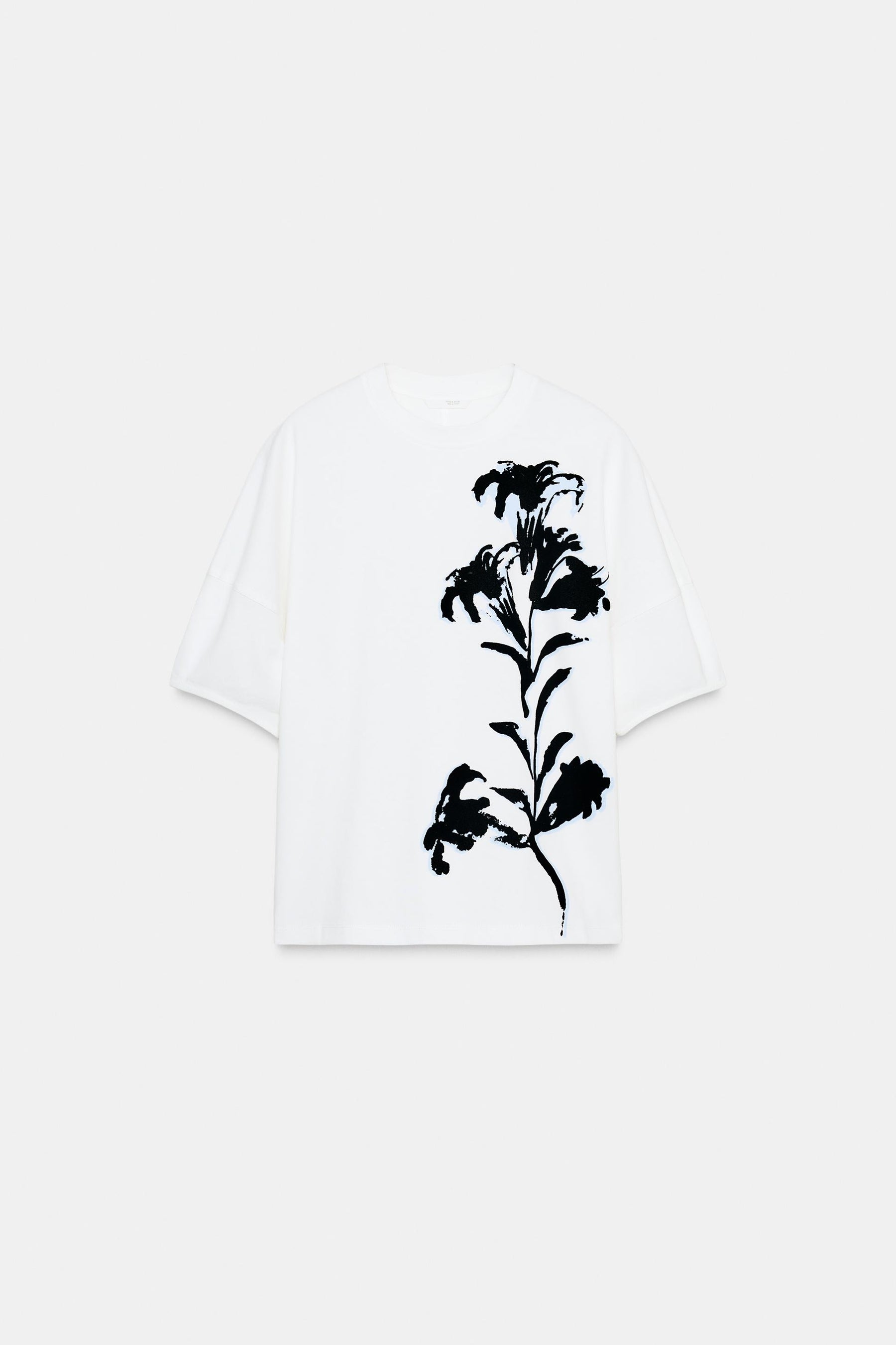 Contrast Flower Print T-Shirt