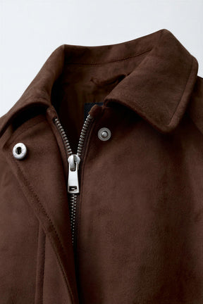 FAUX SUEDE BOMBER JACKET - Image 4