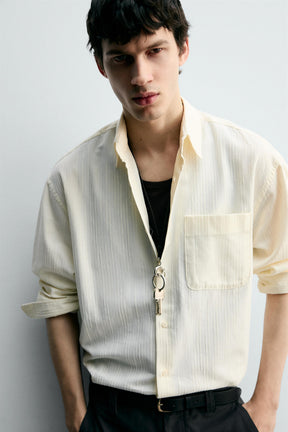 TEXTURED STRIPED SHIRT - Image 5