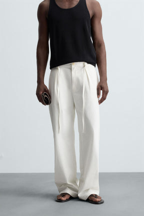 RELAXED FIT PLEATED TROUSERS - Image 2
