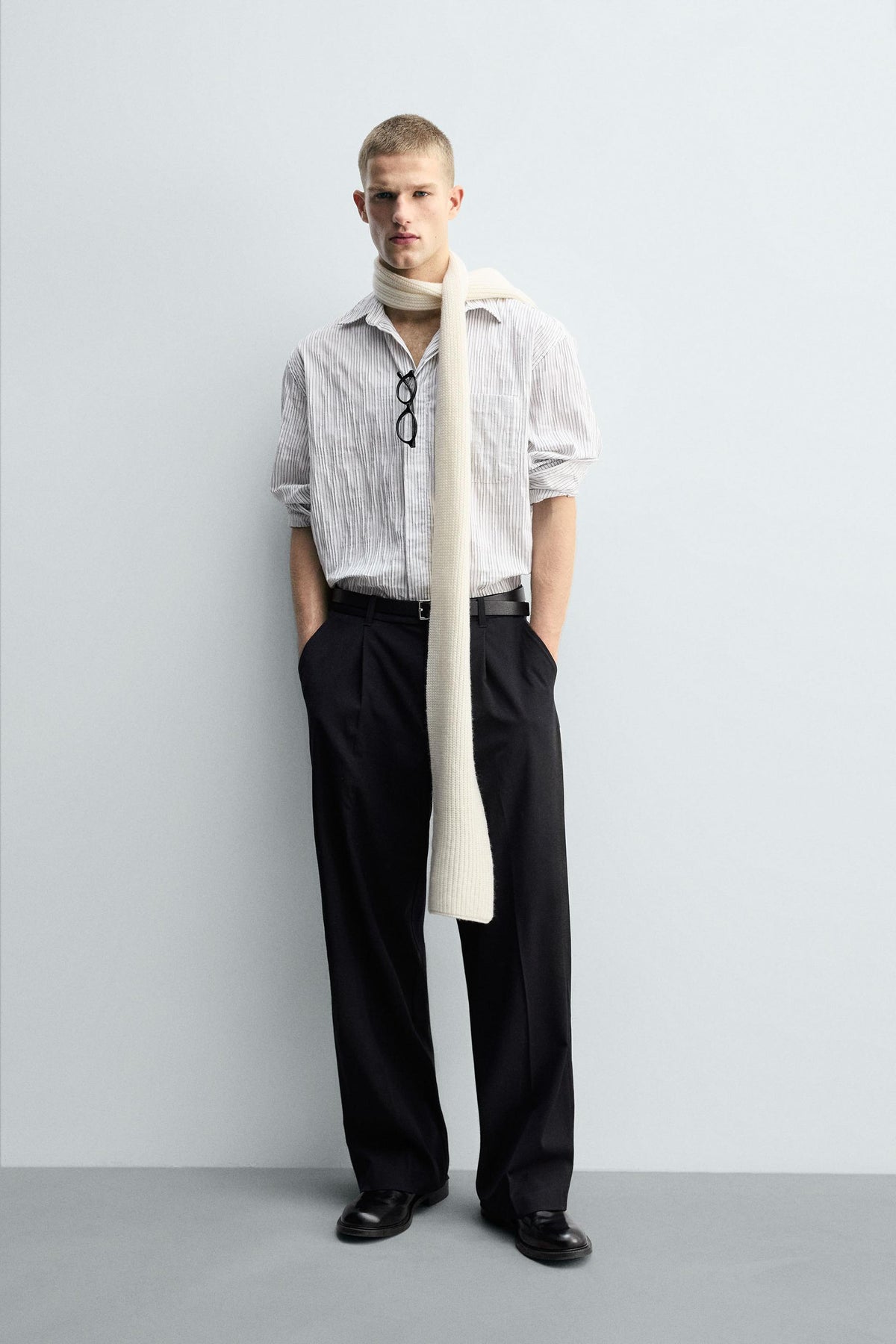 IRREGULAR STRIPED JACQUARD SHIRT - Image 1