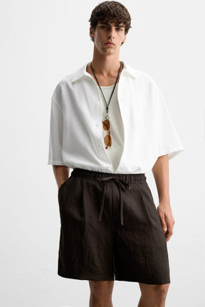 PLEATED FLOWING BERMUDA SHORTS - Image 5