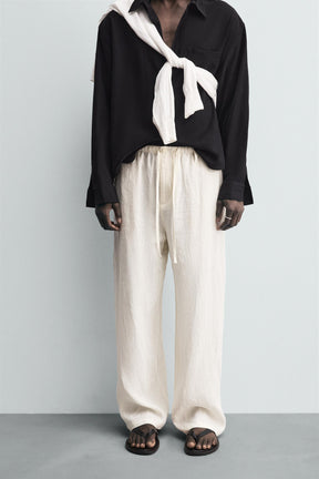 LINEN RELAXED FIT TROUSERS - Image 2