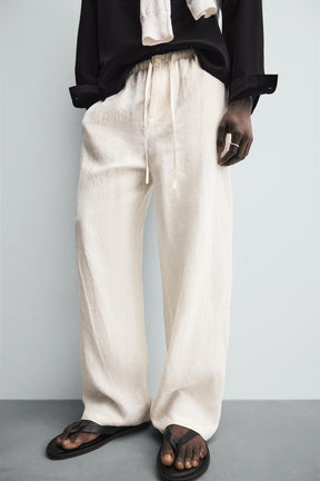 LINEN RELAXED FIT TROUSERS - Image 5
