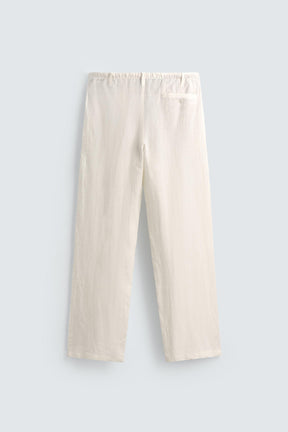 LINEN RELAXED FIT TROUSERS - Image 7