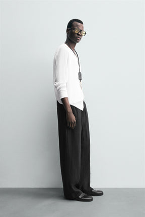 LINEN relaxed fit TROUSERS - Image 4