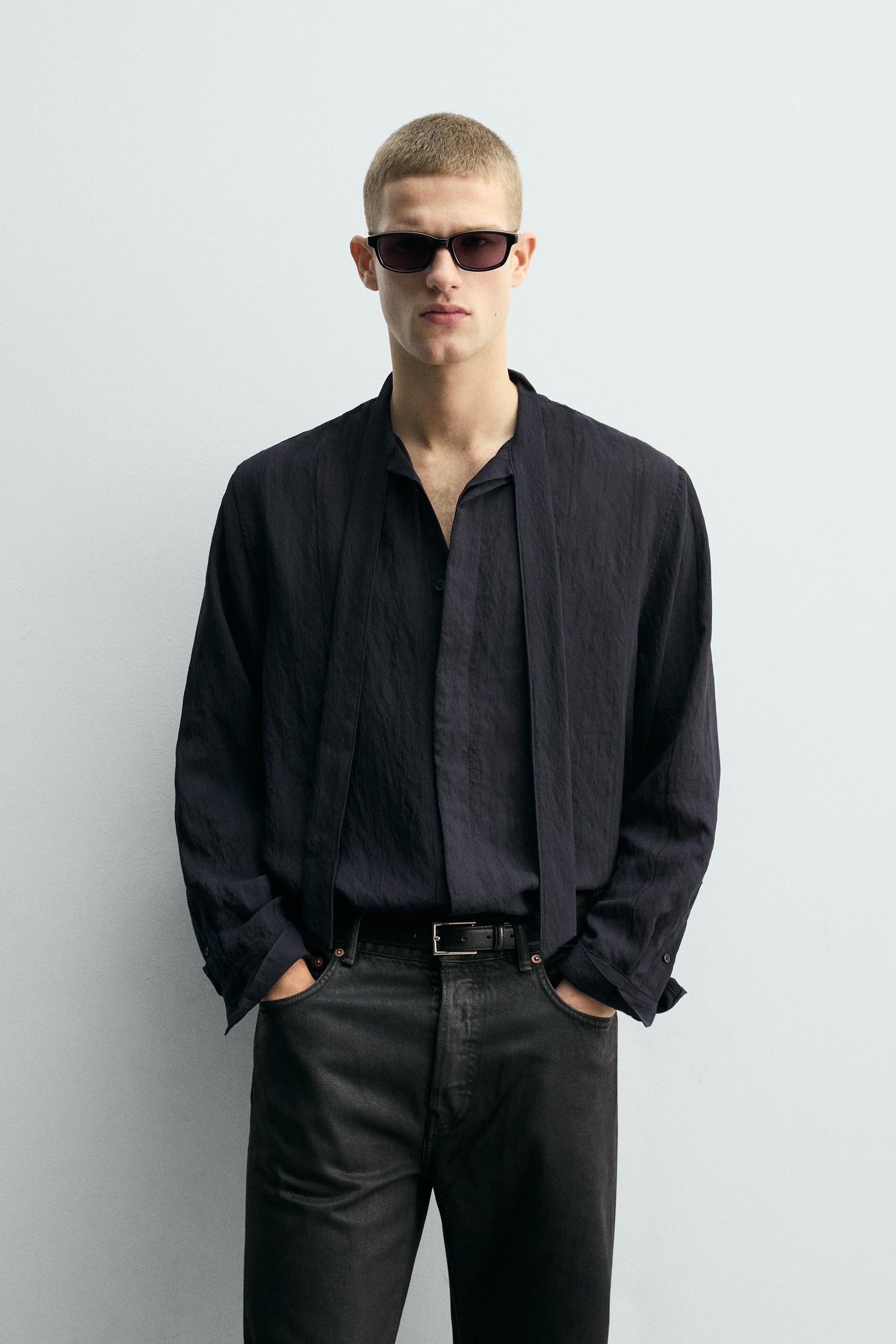 FLOWING SHIRT WITH TIED DETAIL - Image 2