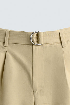COTTON-LINEN BERMUDA SHORTS WITH BELT - Image 8