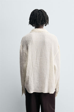 100% CRINKLED LINEN SHIRT - Image 3
