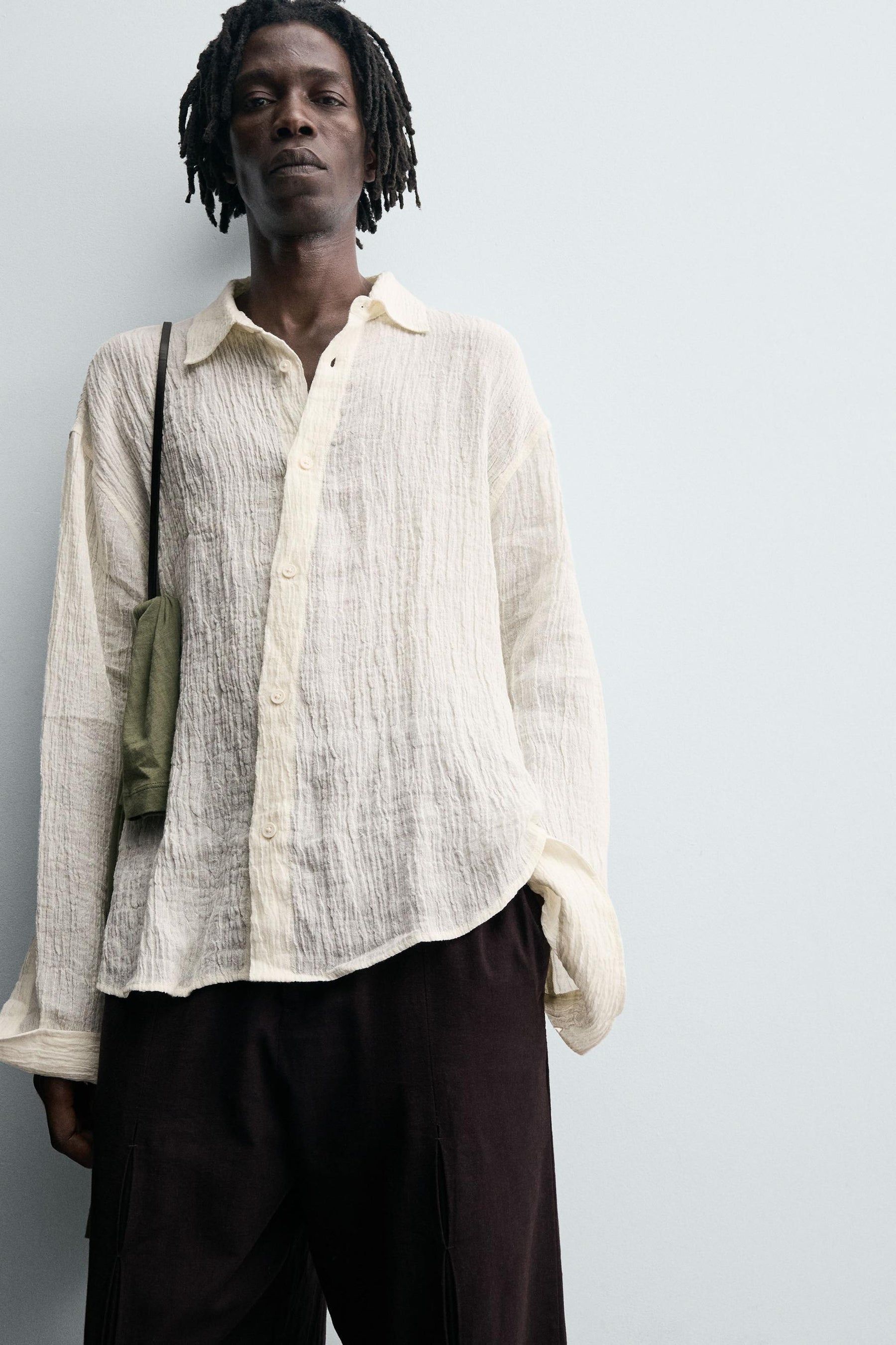 100% CRINKLED LINEN SHIRT - Image 6