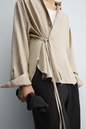 LINEN/VISCOSE TIE SHIRT - Image 5