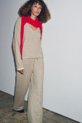 V-NECK RUSTIC SWEATSHIRT