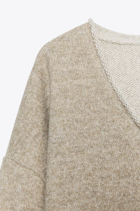 V-NECK RUSTIC SWEATSHIRT