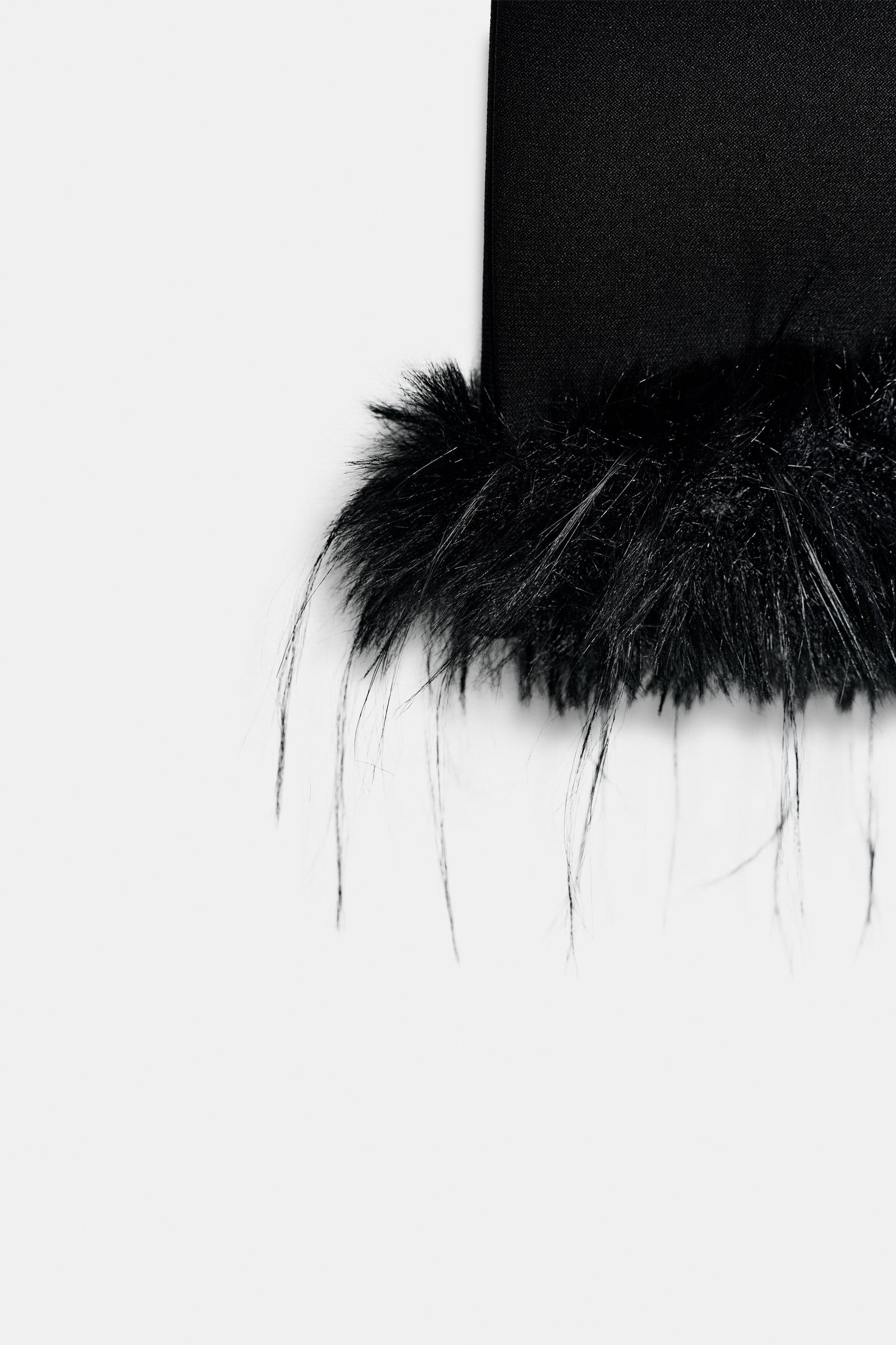 Faux Fur Hem Trousers