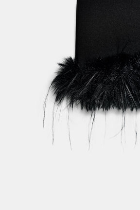 Faux Fur Hem Trousers