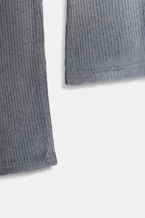 Ribbed High Neck Top