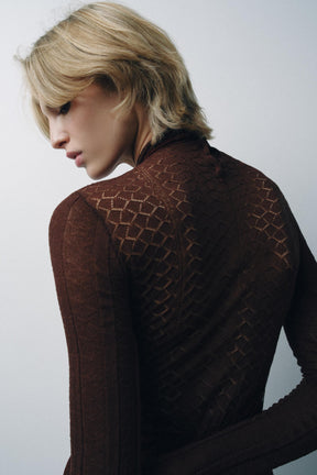 CONTRAST KNIT BODYSUIT