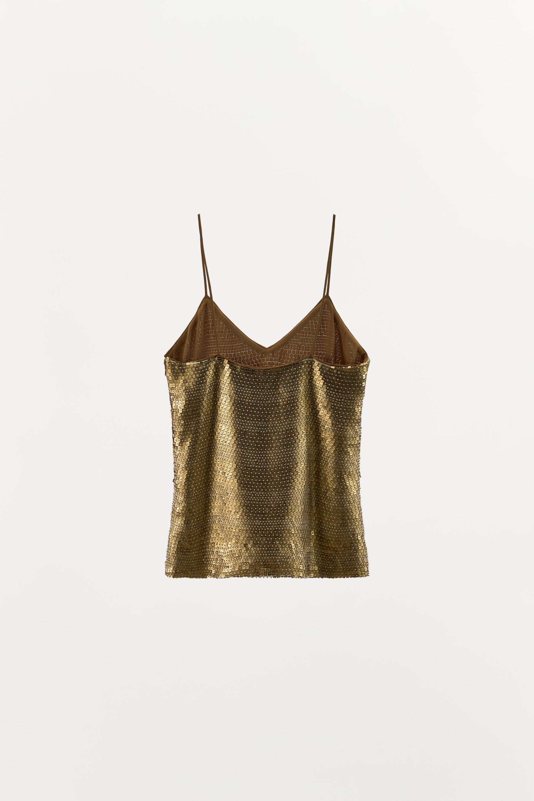 Sequinned beaded strappy top
