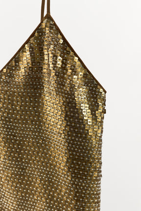 Sequinned beaded strappy top