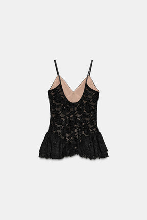 LACE PEPLUM TOP