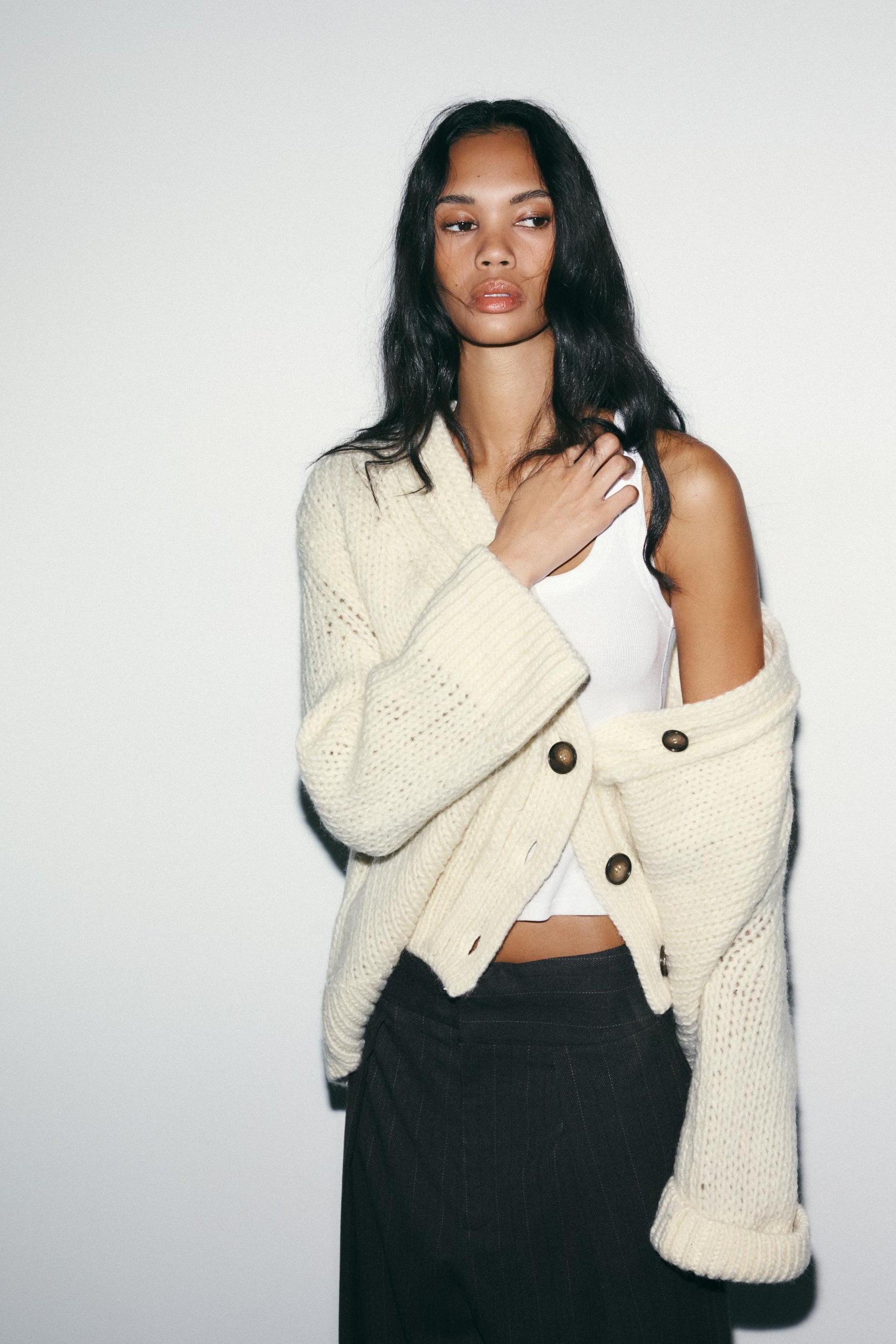 Pleated striped trousers