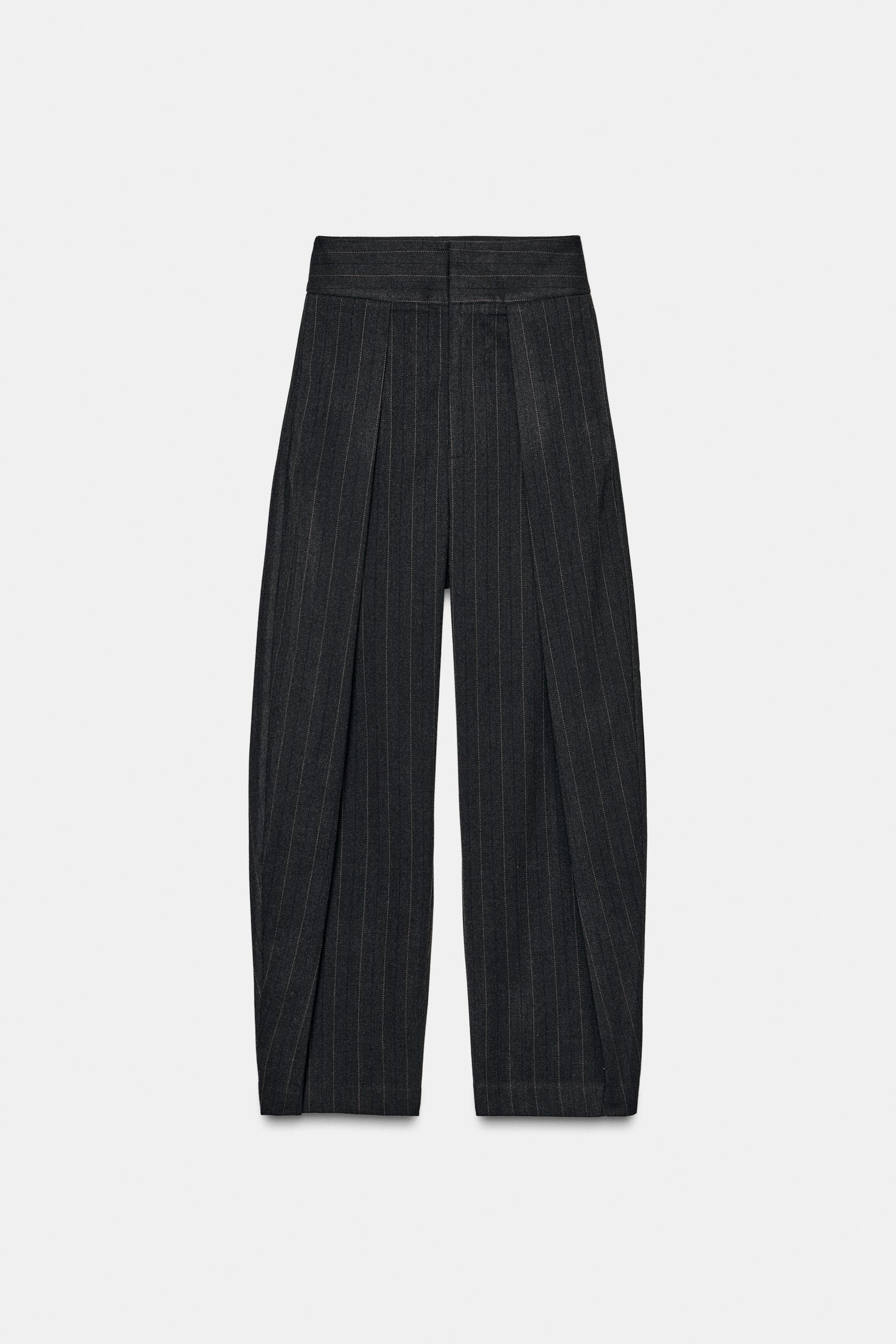 Pleated striped trousers