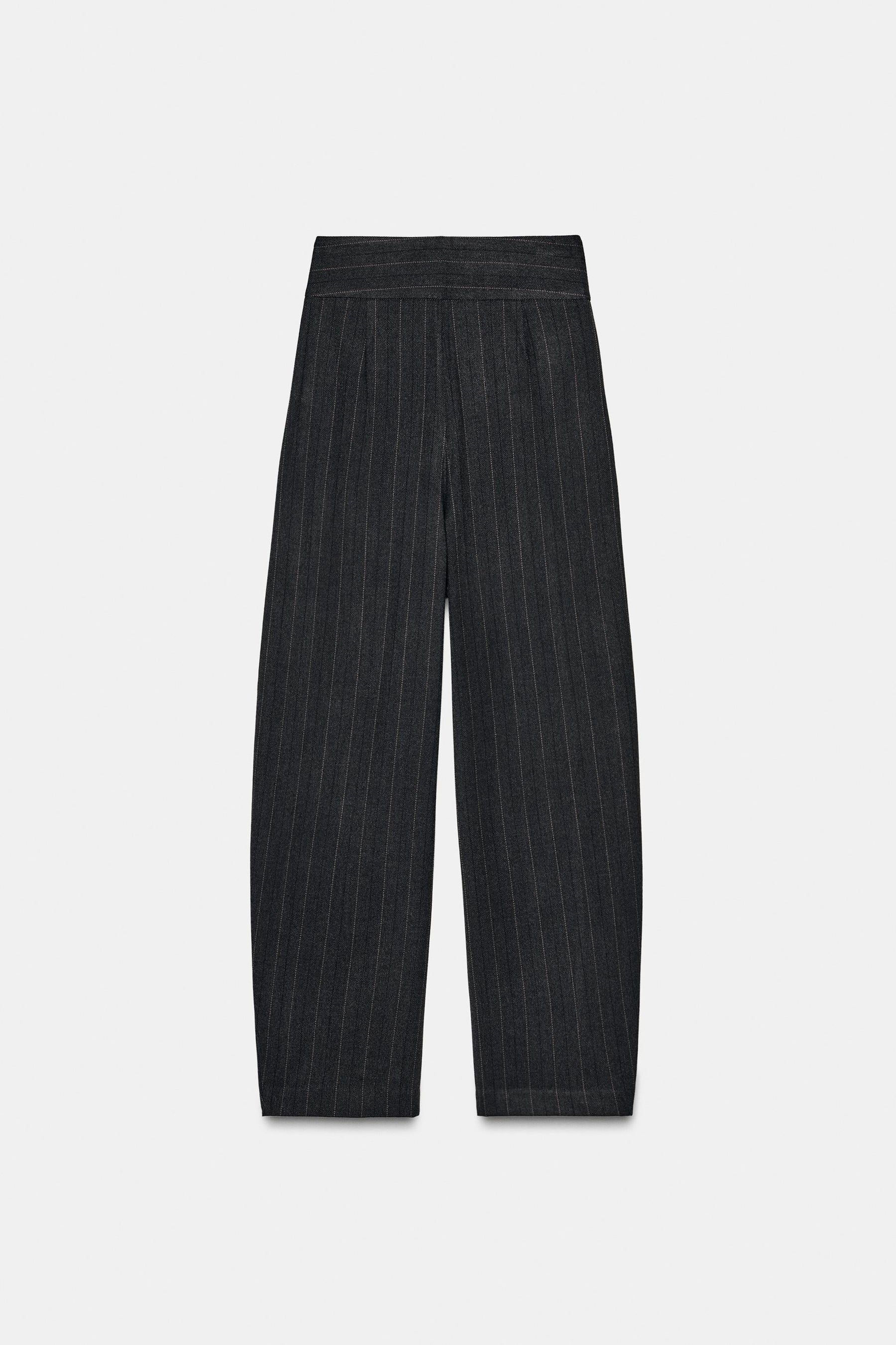 Pleated striped trousers
