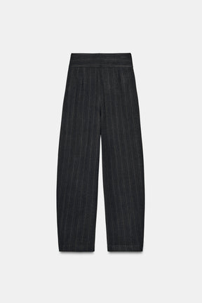 Pleated striped trousers