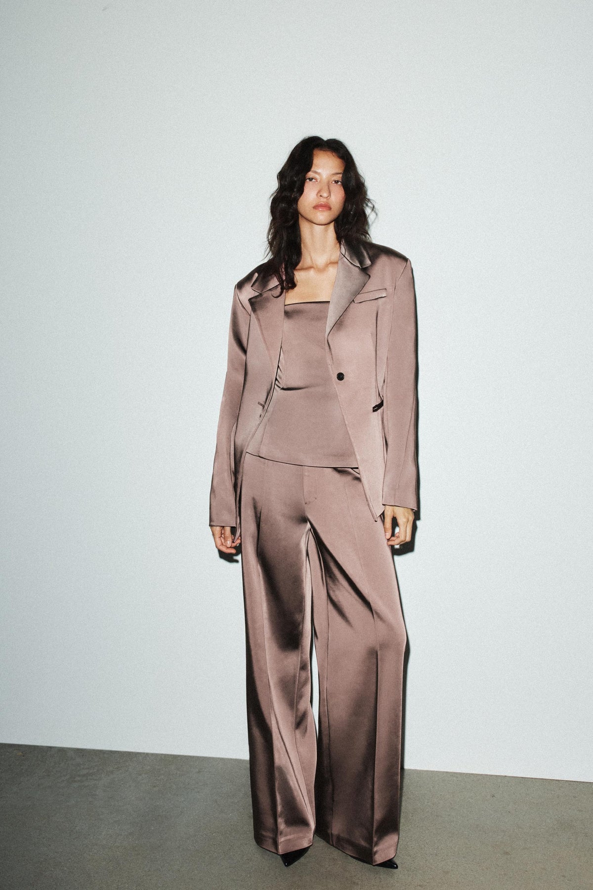 Satin High-Waist Trousers