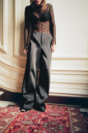 Satin High-Waist Trousers