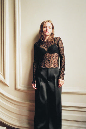 Satin High-Waist Trousers