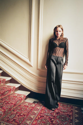 Satin High-Waist Trousers