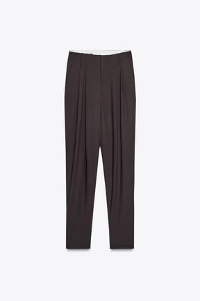 PLEATED TROUSERS WITH HEM