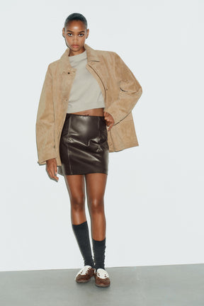 CROPPED KNIT JUMPER WITH SHOULDER PADS - Image 1