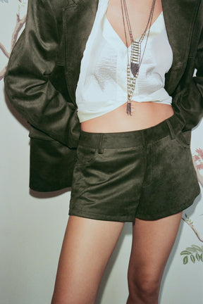 SUEDE MINI SHORTS
