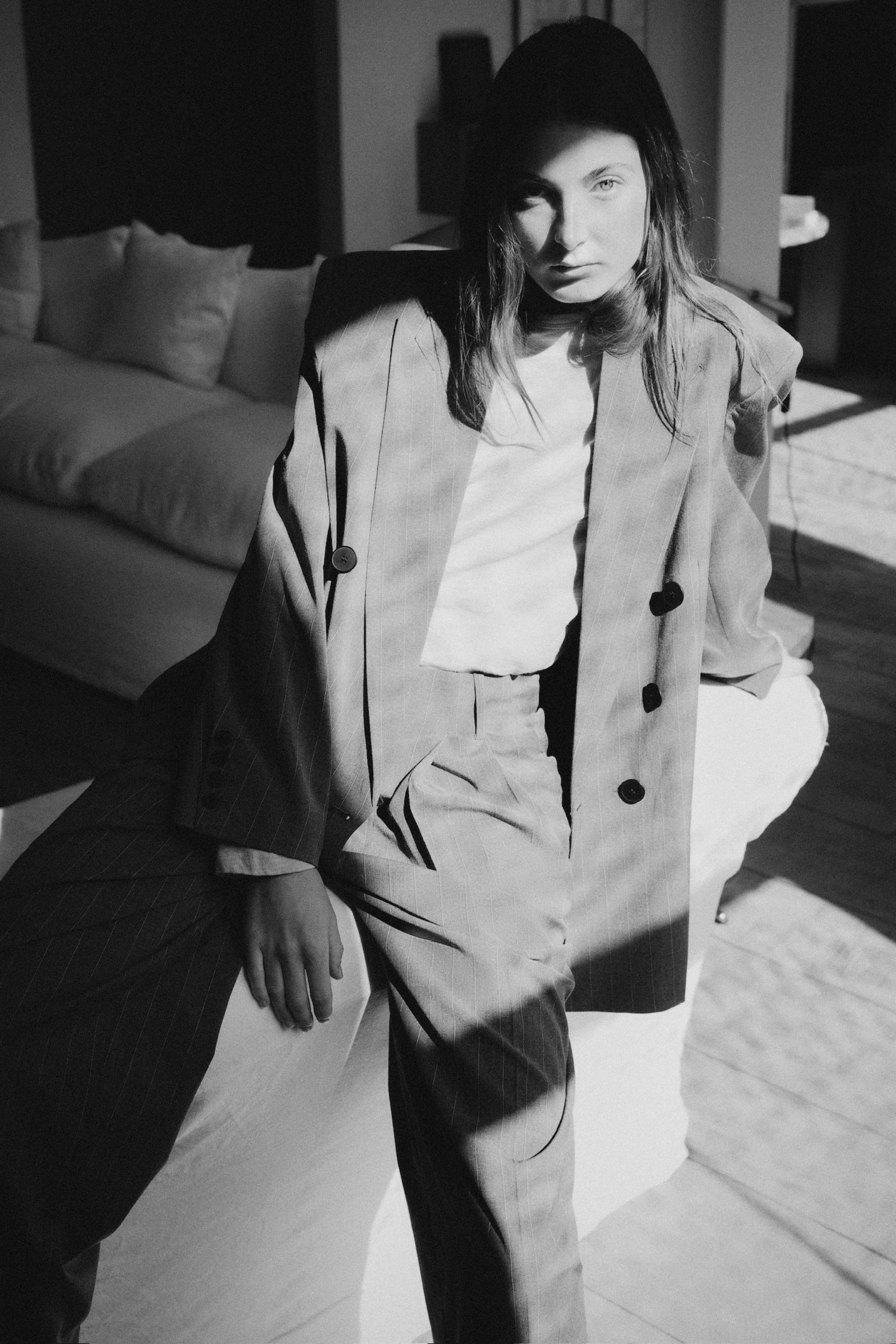 Pleated Button-Hem Trousers