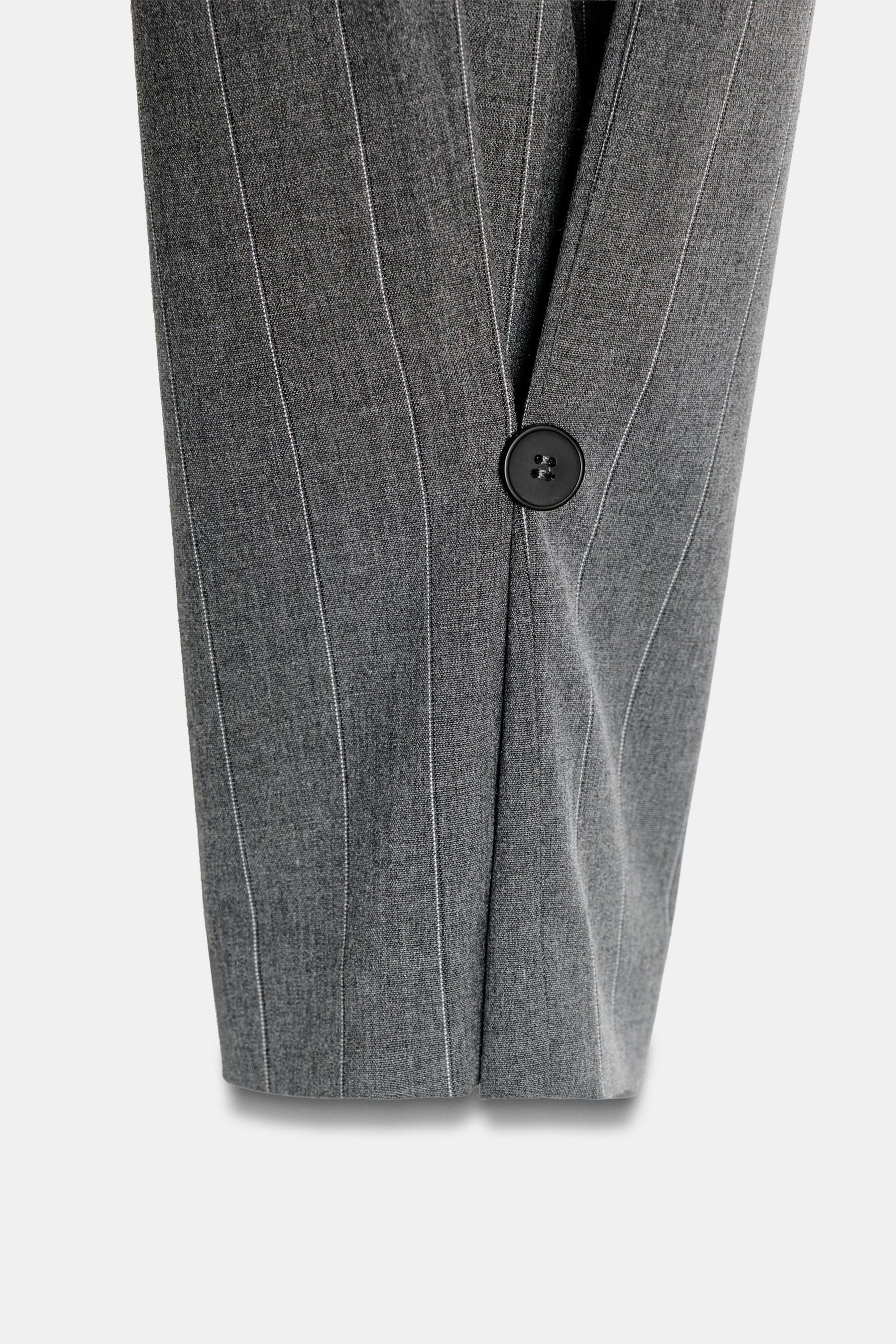 Pleated Button-Hem Trousers