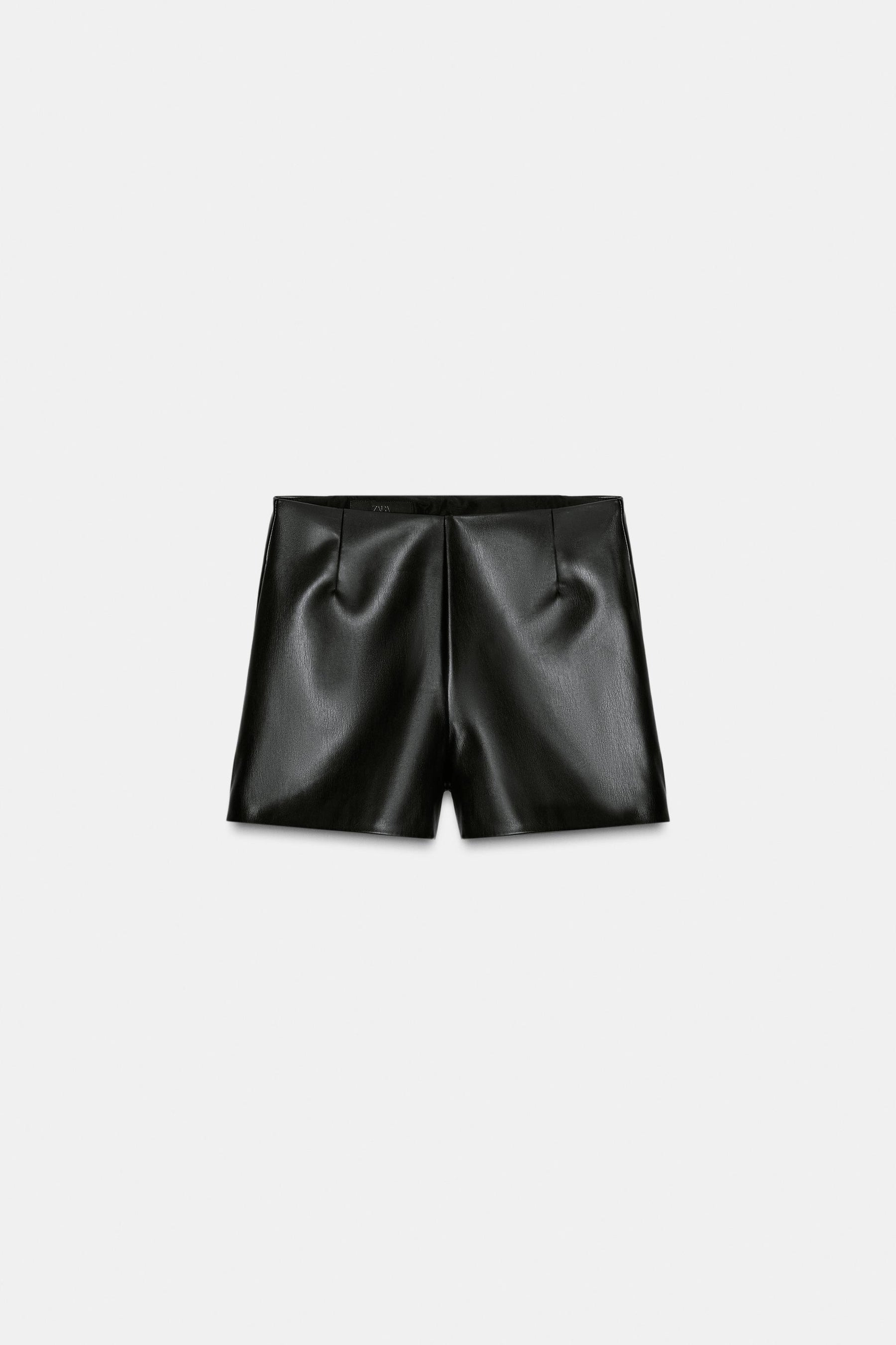 Faux Leather High-Waist Shorts
