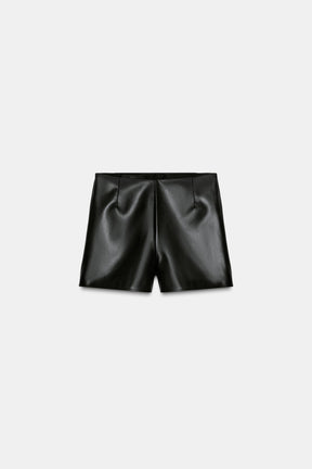 Faux Leather High-Waist Shorts